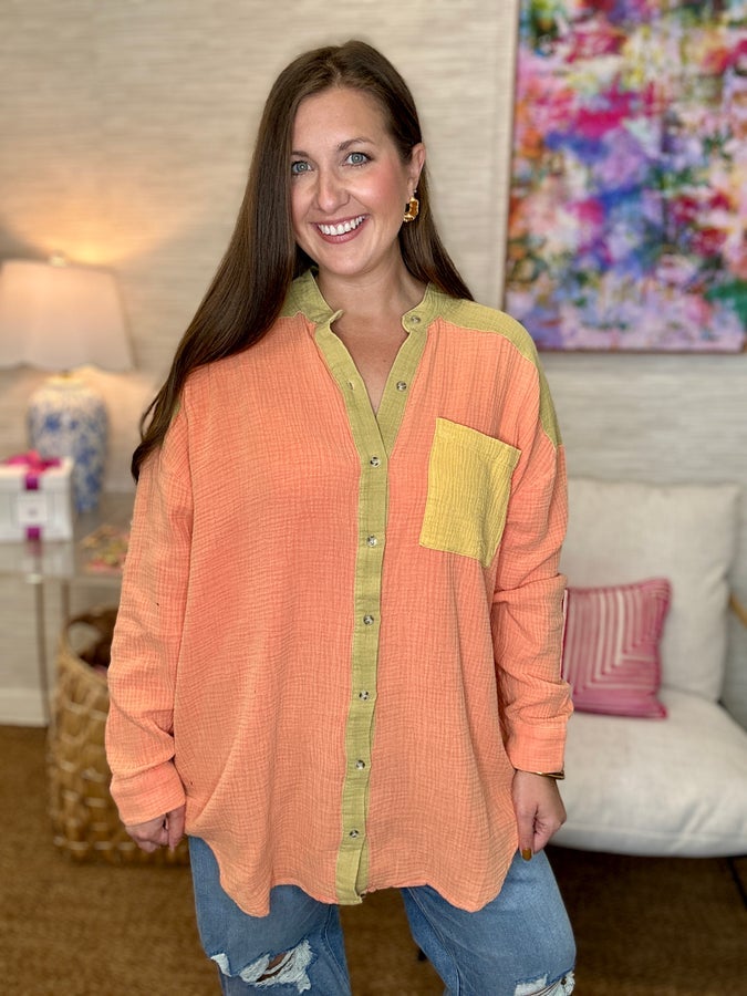 The Gauze Block Top-4 Colors/AS