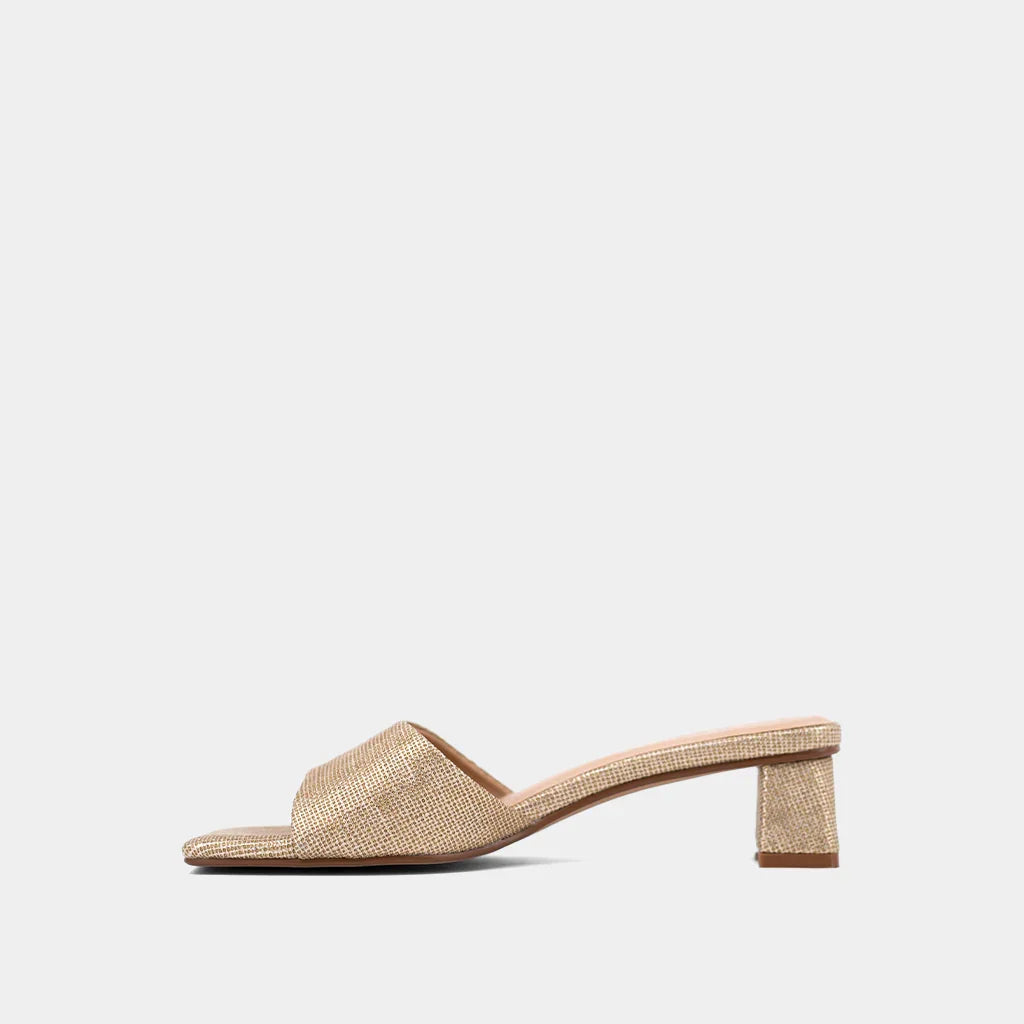 The Gold Woven Fortune Heels