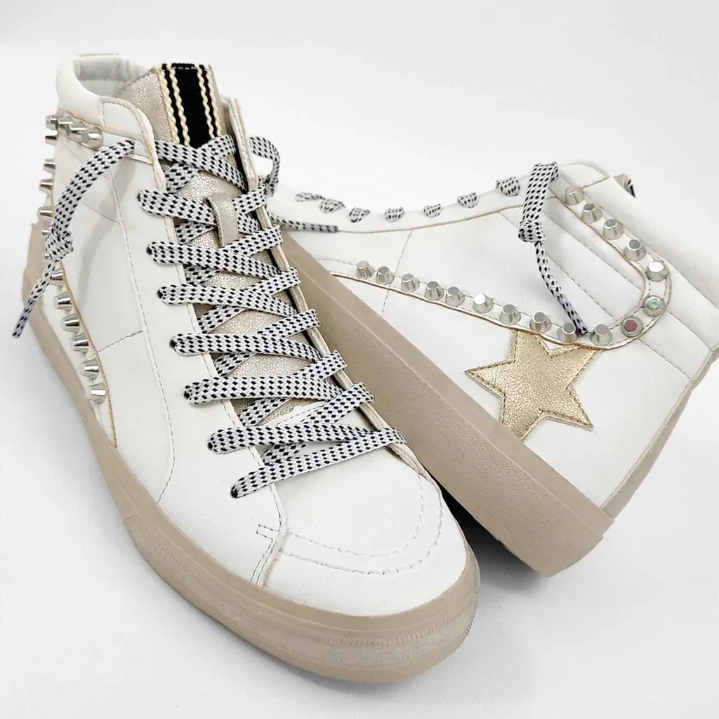 The Riri Silver Distressed High Tops
