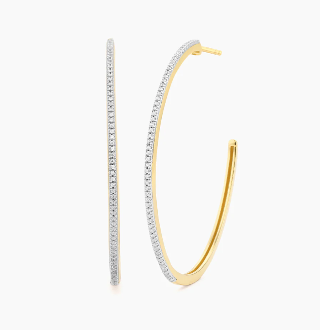 ES One Hot Havana Night Sterling Silver Hoop Earrings