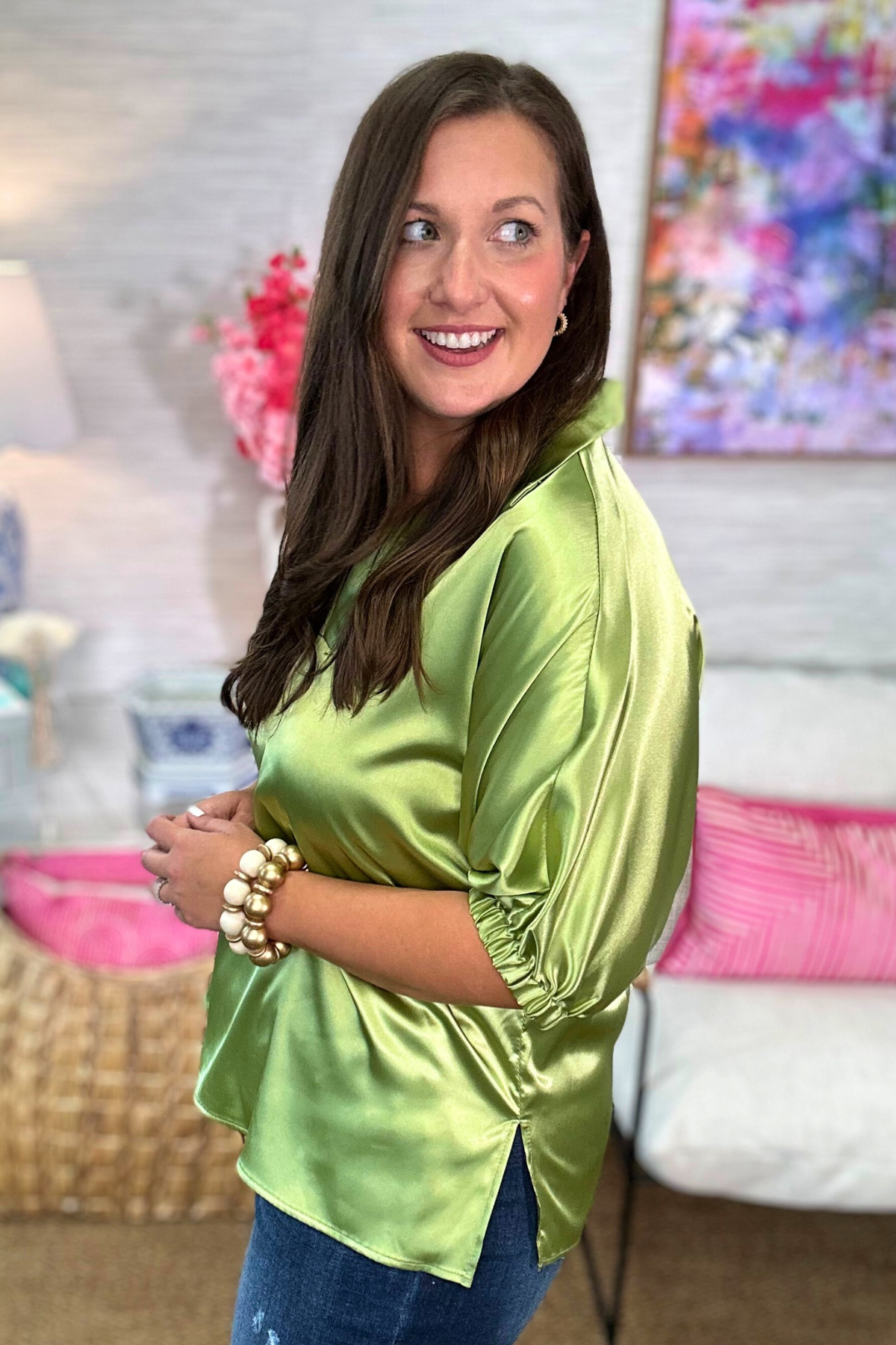 The Solid Satin Sloan Top-4 Colors