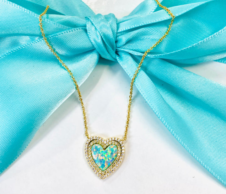 The Tai Aqua Blue Opal Heart Necklace