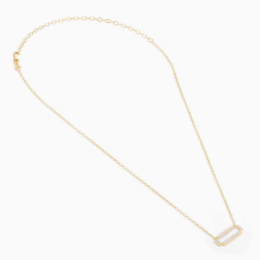 ES Four Bar Rectangle Pendant Necklace