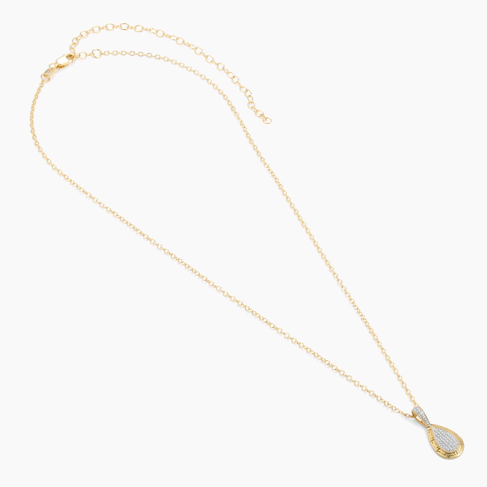 ES Gold Rim Raindrop Pendant Necklace