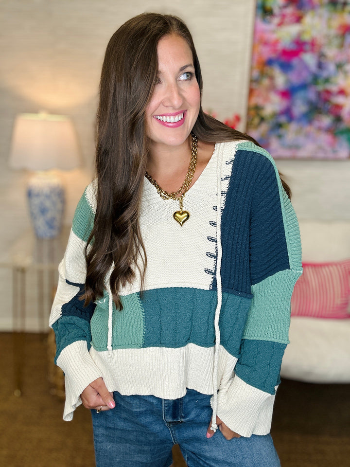 POL Patchwork Sweater