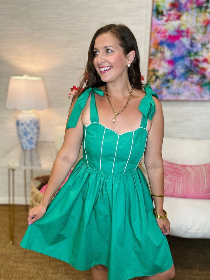 The Refresher Tie Dress in Green