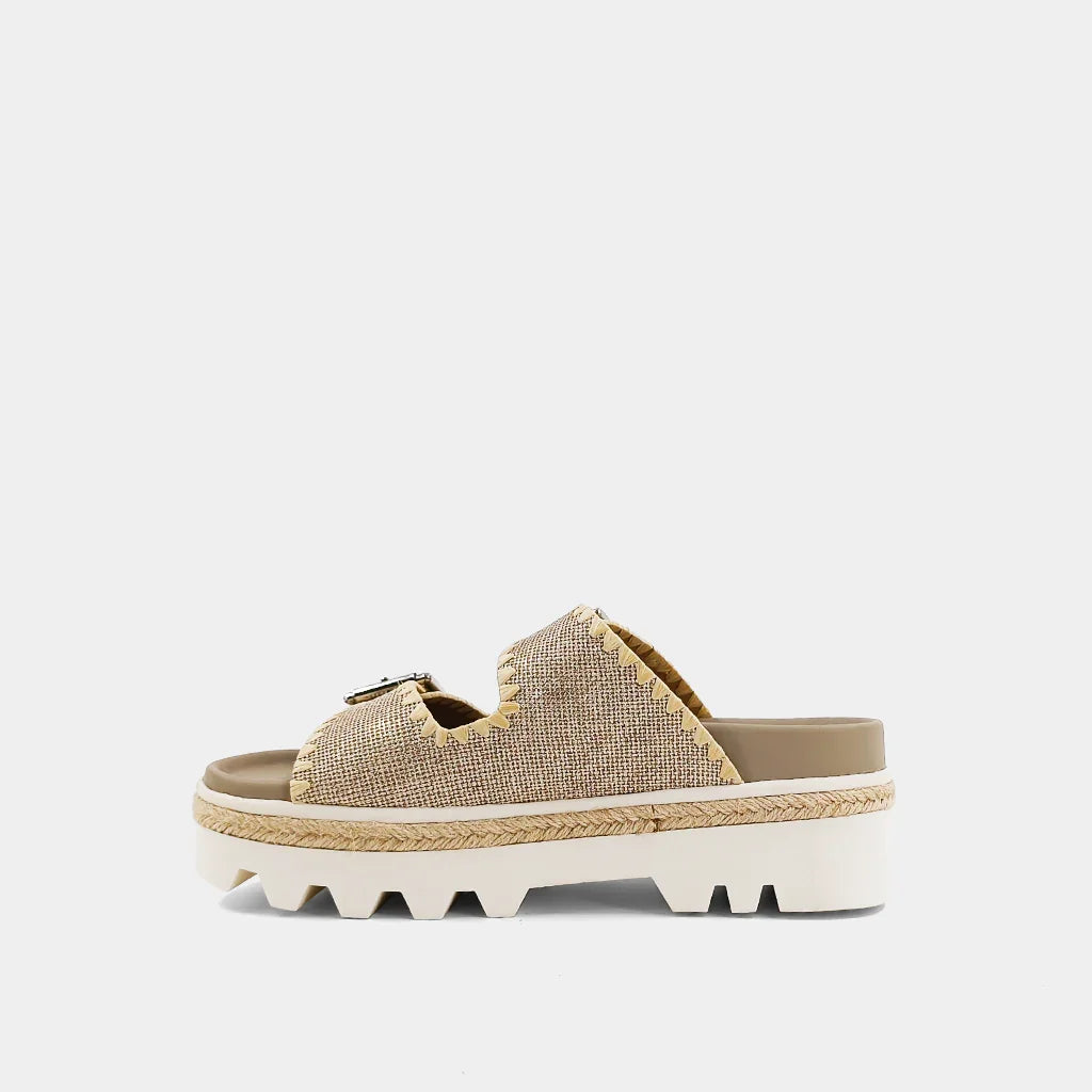 The Gold Woven Laura Sandals