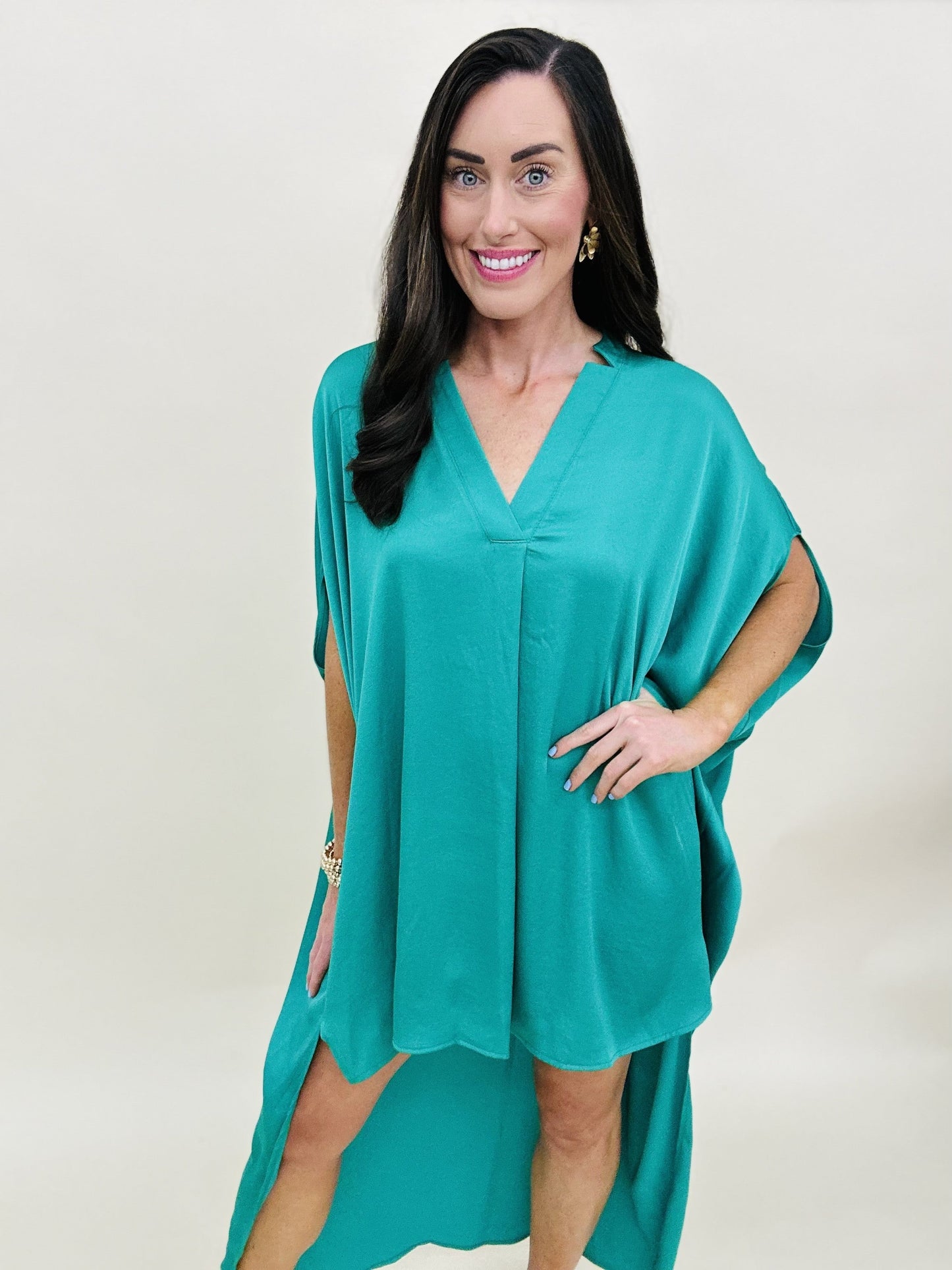 The Silk Caftan Hi-Lo Dress-Lots of Colors