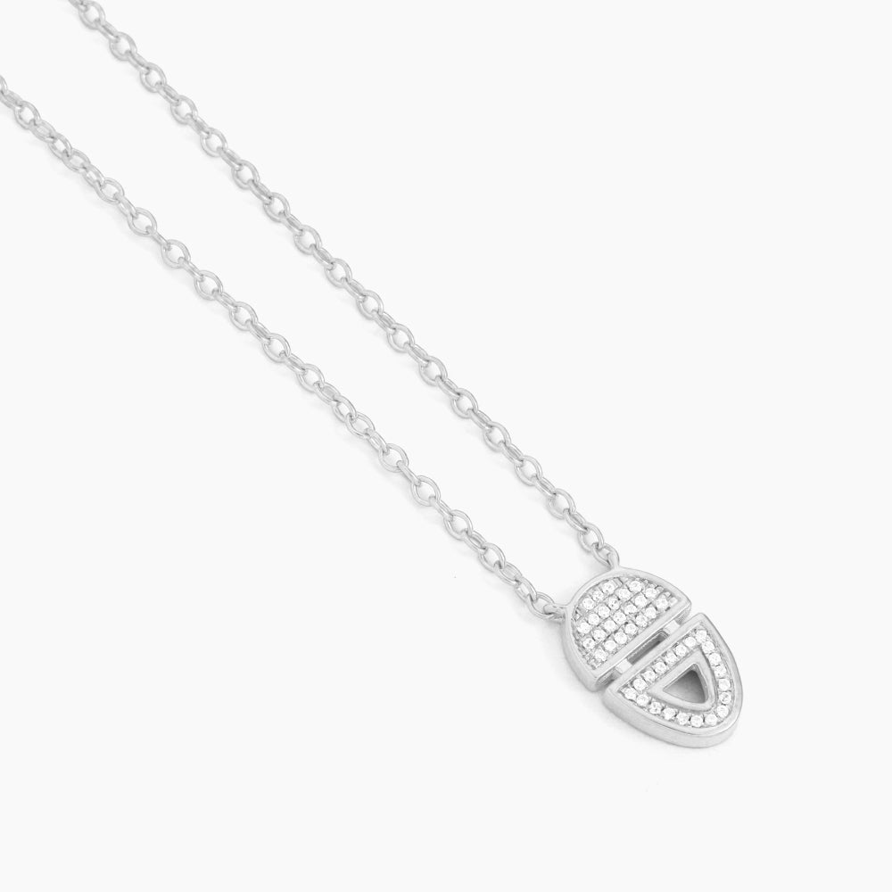 ES Half-Full Oval Pendant Necklace