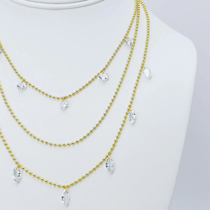 The Crystal Cascade Layer Necklace