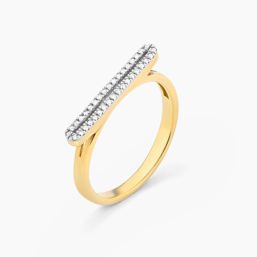 ES Double Stack Diamond Bar Statement Ring