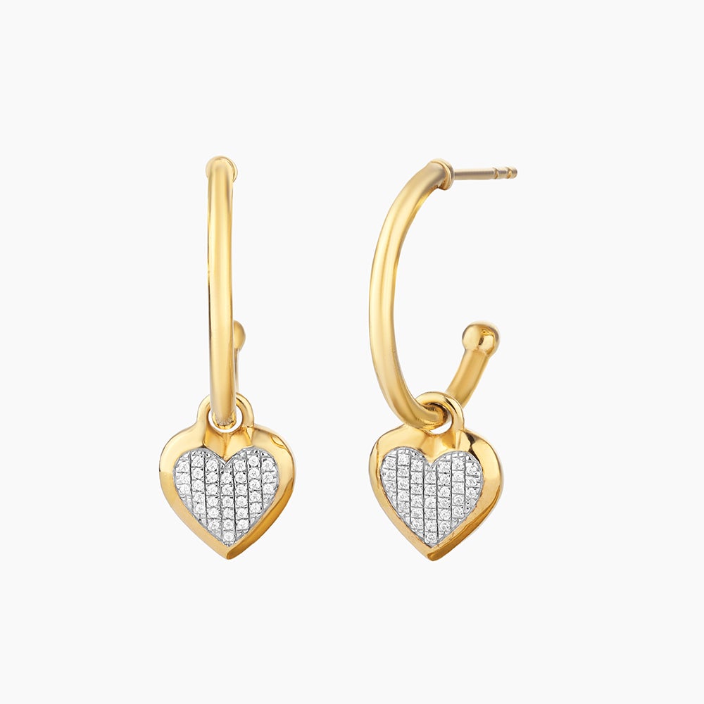 ES Protected Heart Hoop Earrings