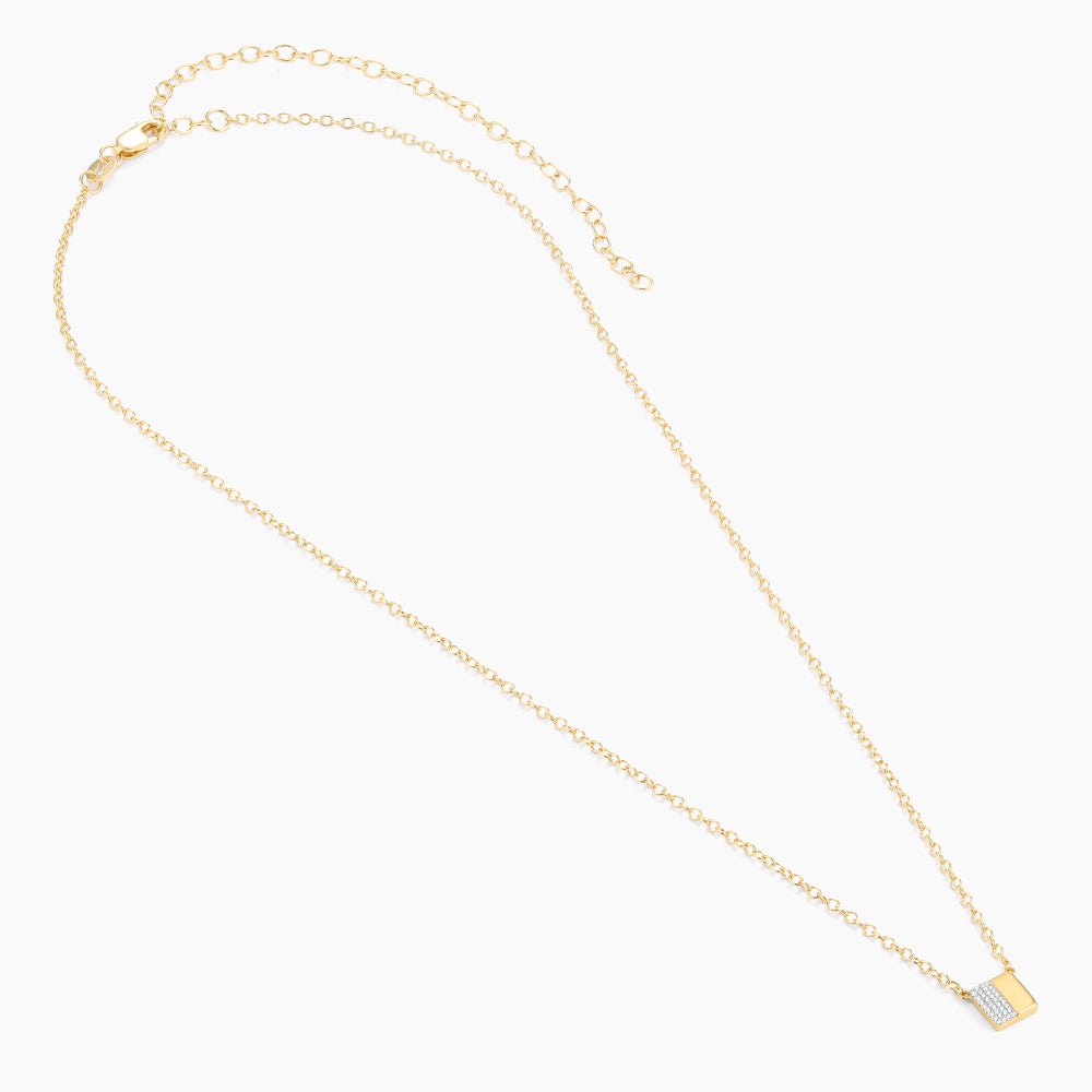 ES Half 'n' Half Block Pendant Necklace