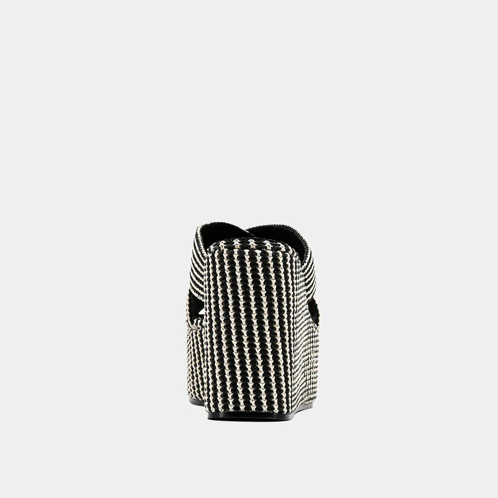 The Black Woven Ludovia Wedges