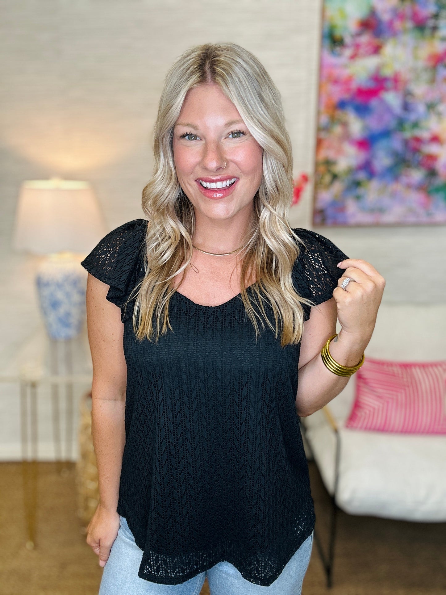 The Flutter Sleeve Top - 2 Colors