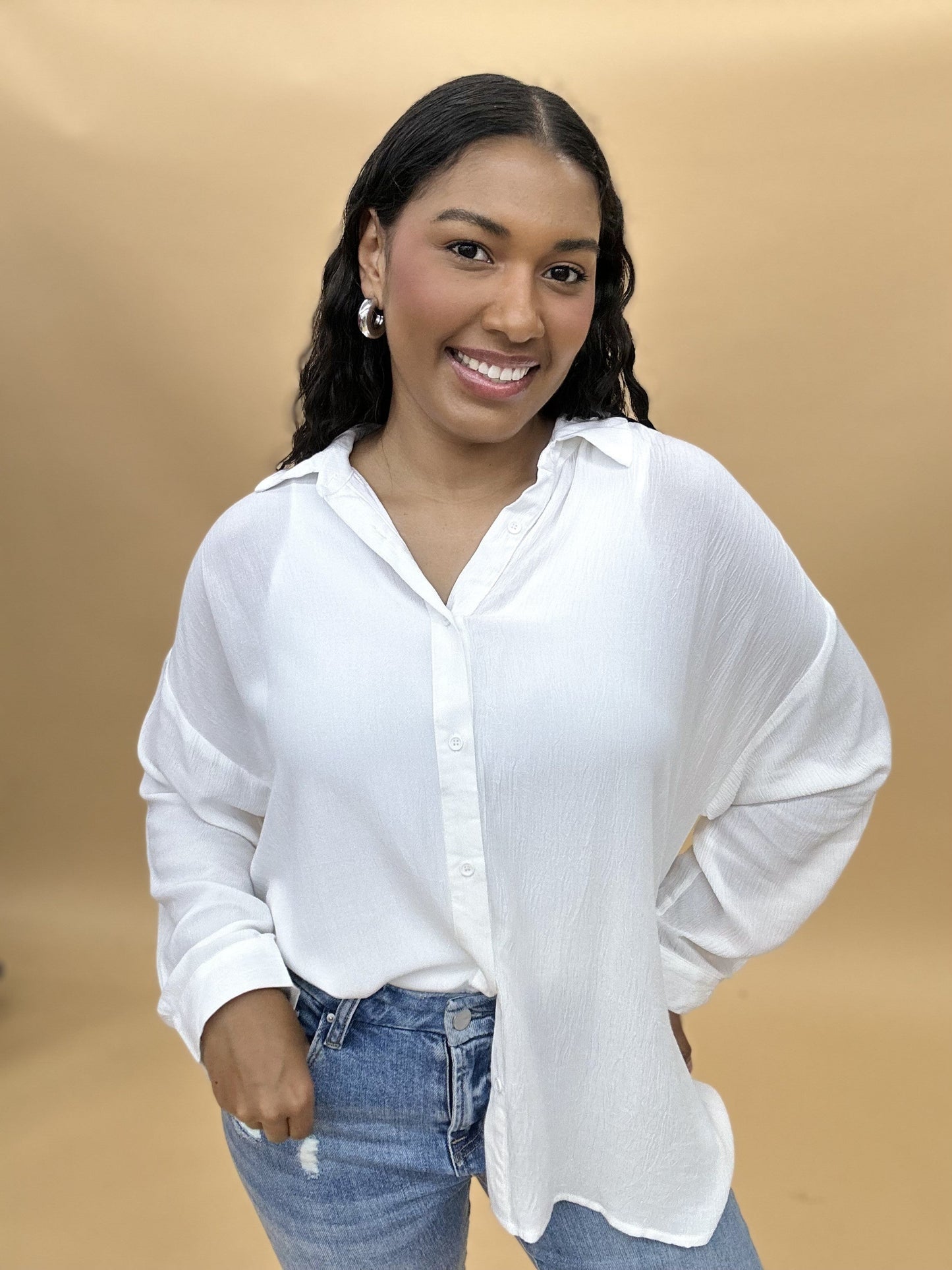 The Rally Button Top in 3 Colors/AS
