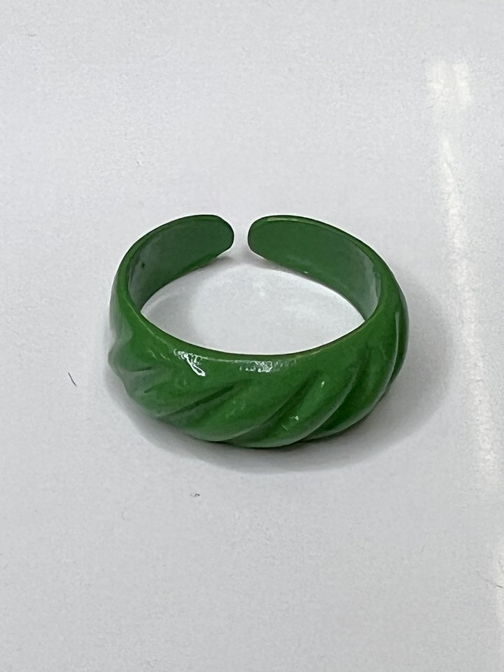 Green Croissant Ring