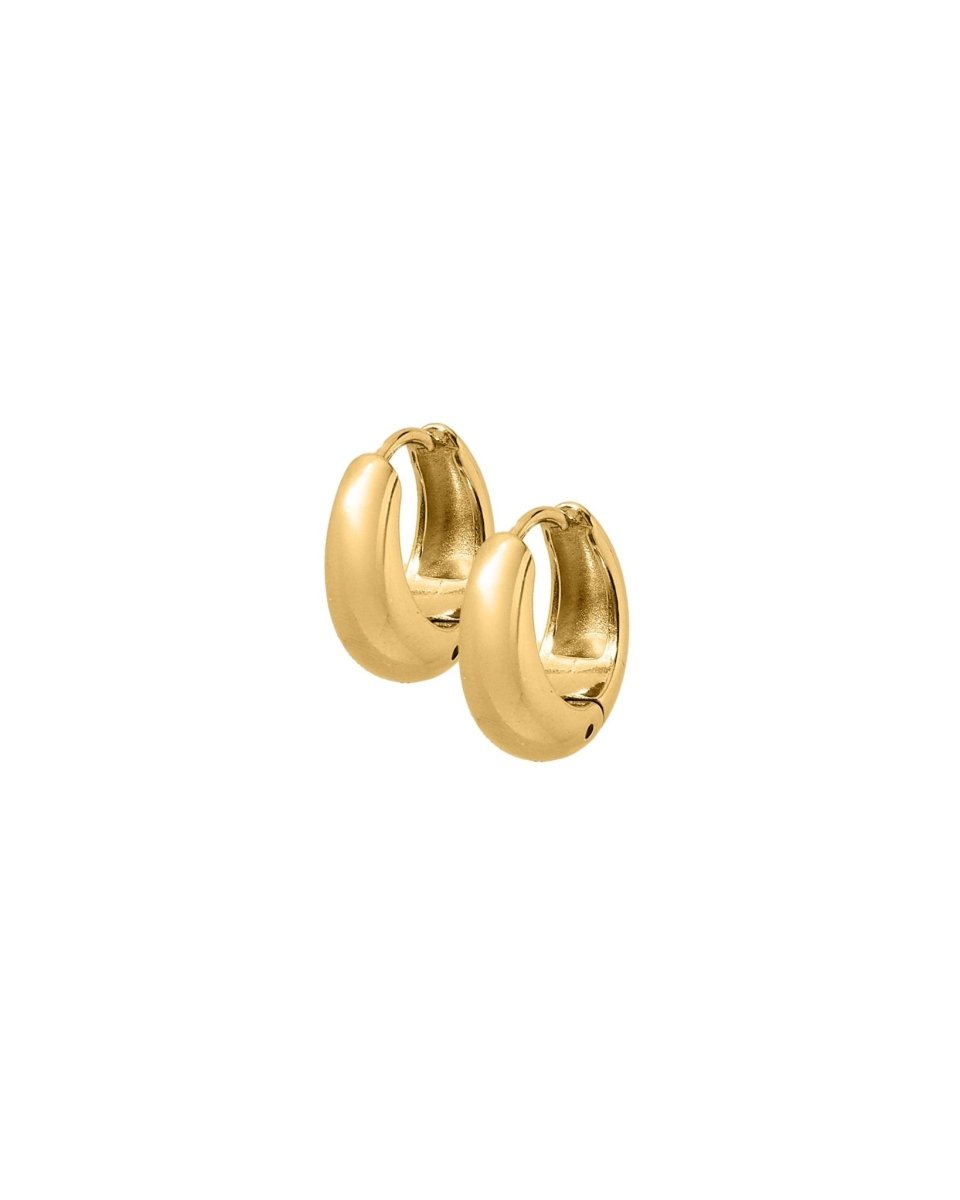 Huggie Earrings - Sunday Hoop Gold 12mm