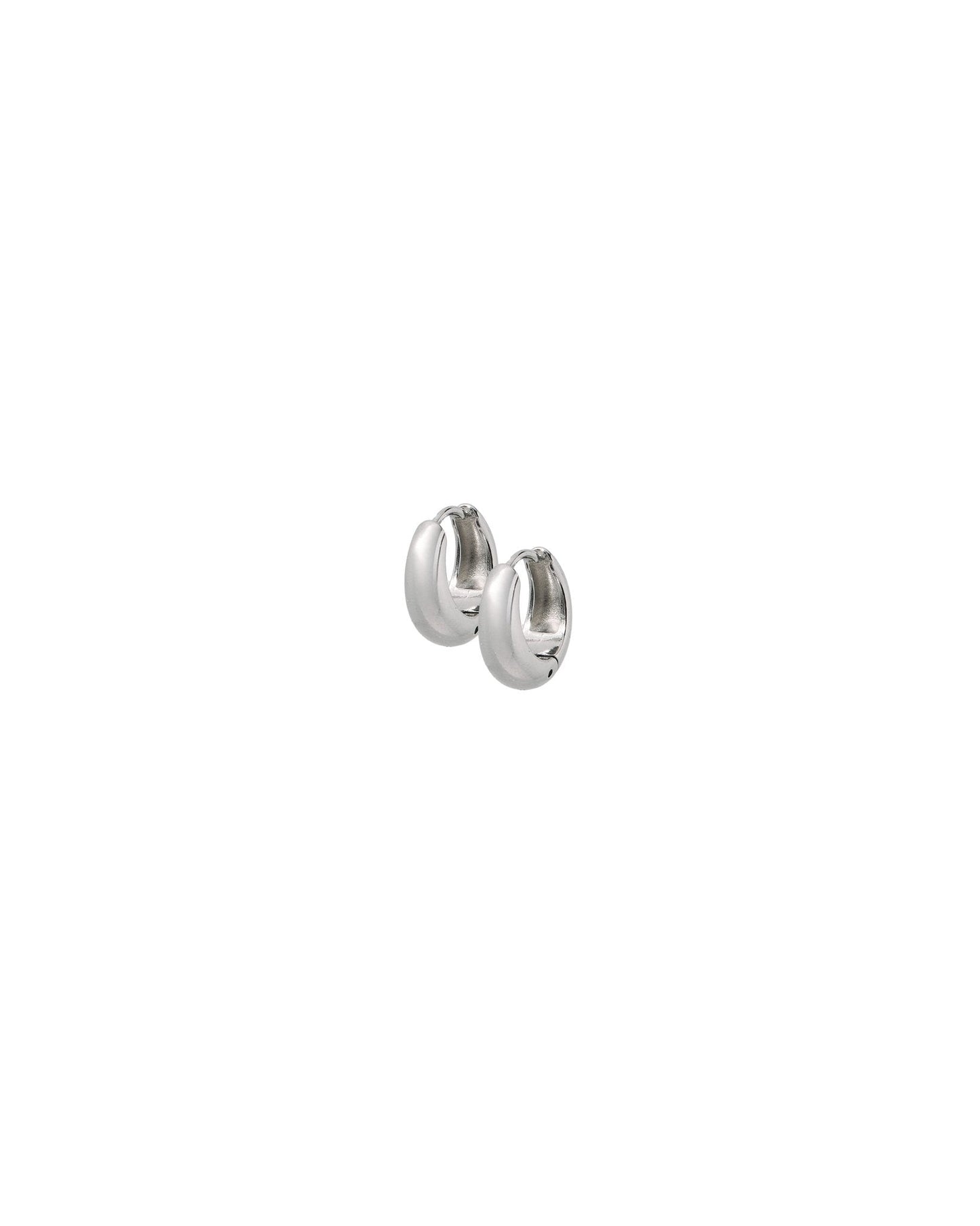 Huggie Earrings - Sunday Hoop Silver 8mm