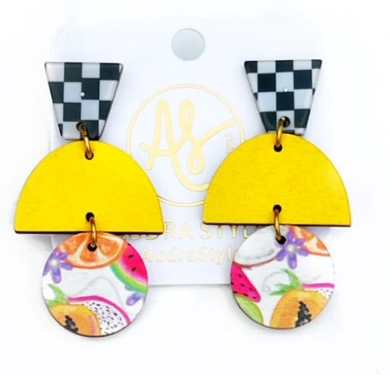 AS Earrings-Ruby Yellow