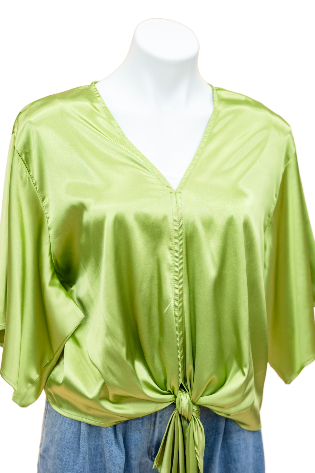 The Solid Satin Tie Top-4 Colors