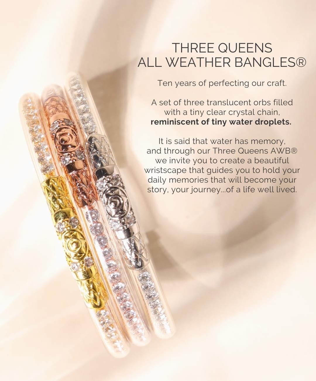 Clear Crystal Three Queens Budha Bangles