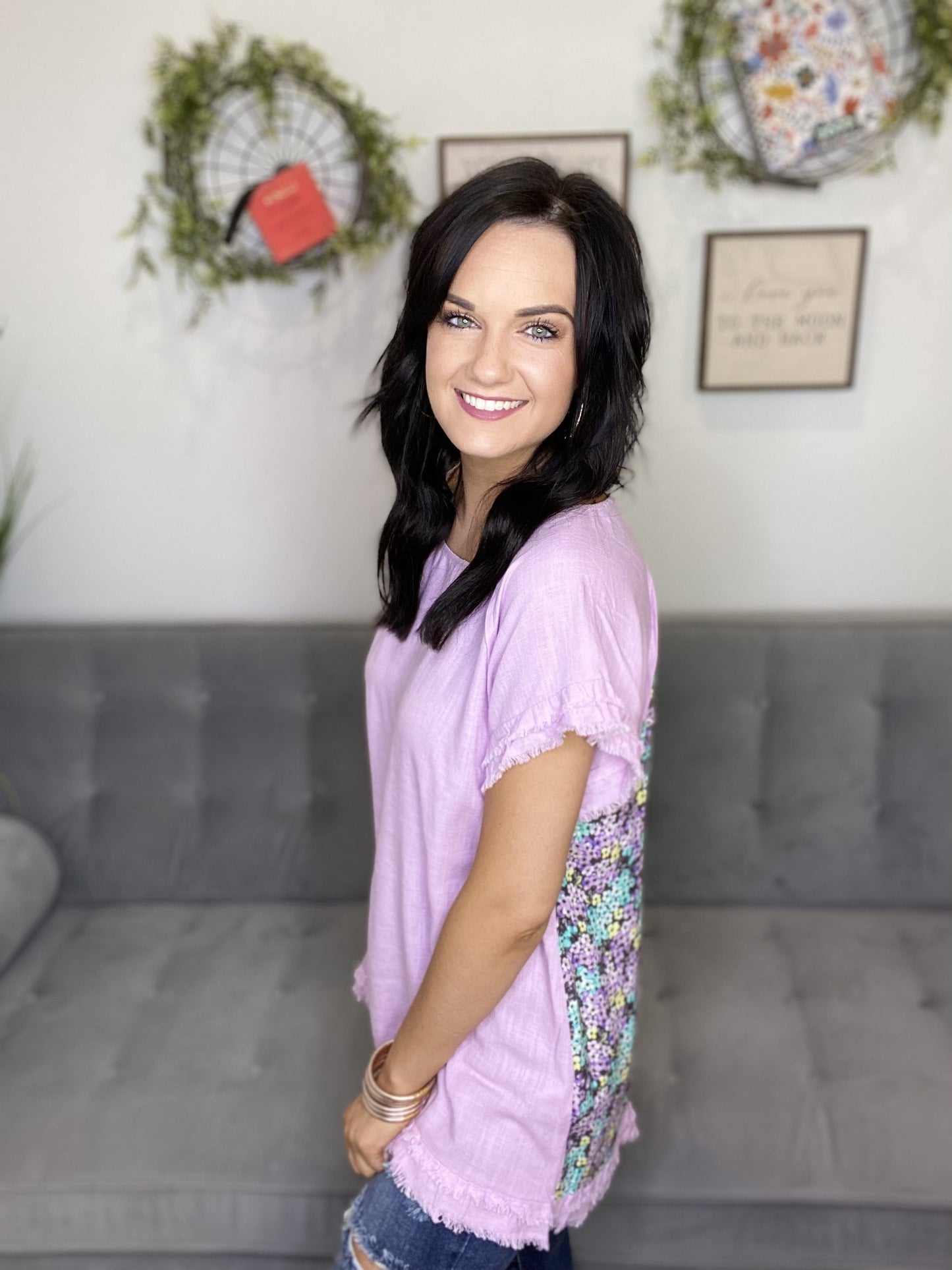 The Lilac Back Hem Top