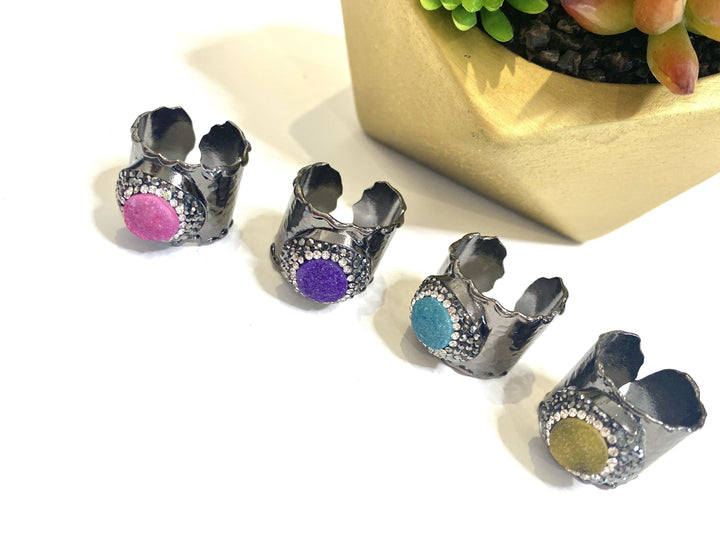 Plated Gunmetal Bling Rings