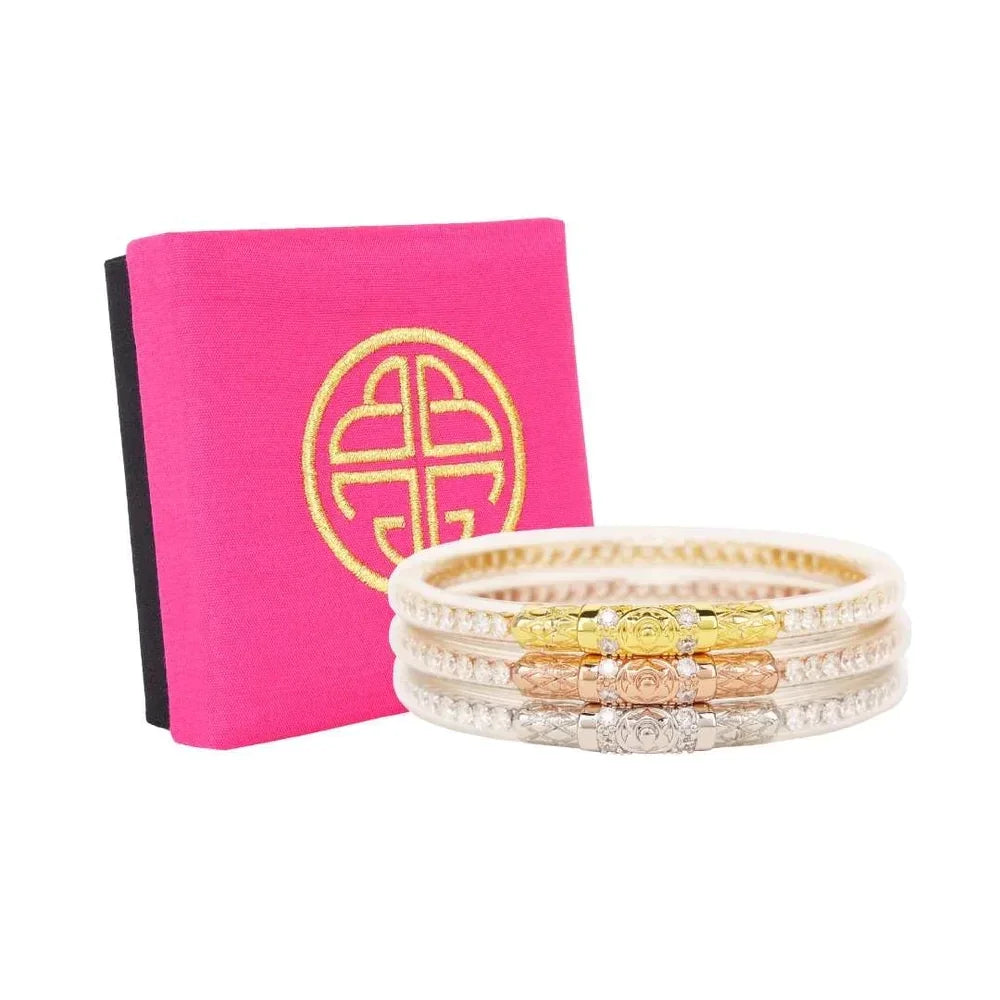 Clear Crystal Three Queens Budha Bangles