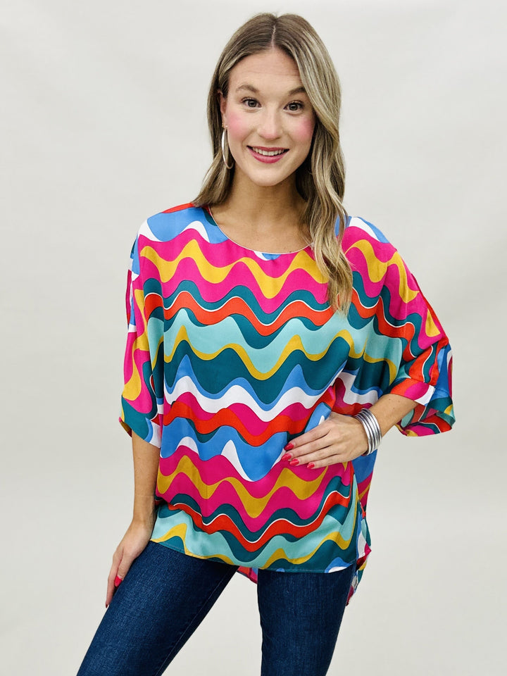 The Dancing Waves Scoop Poncho - AS