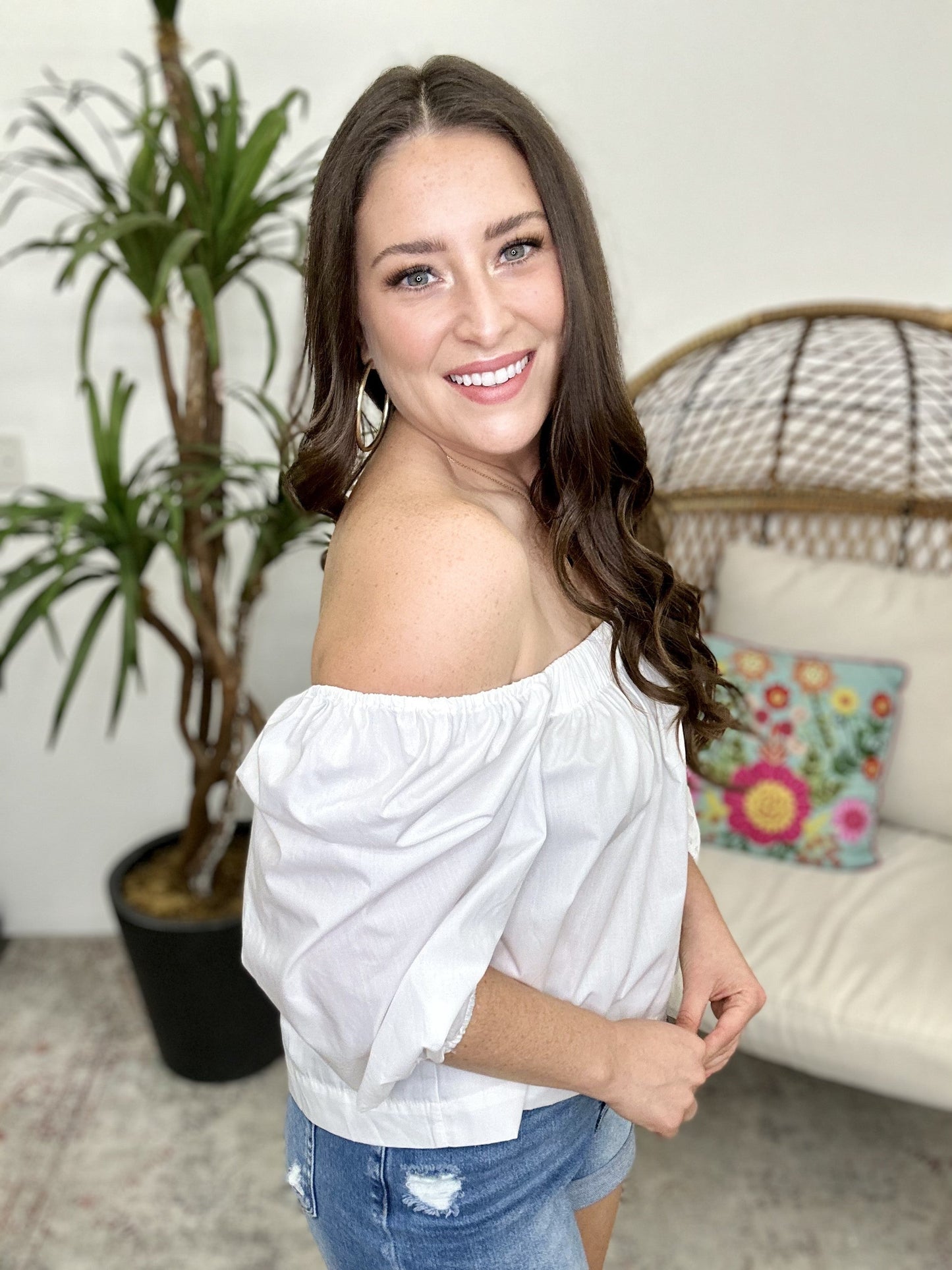 The Poplin Puff Sleeve Top
