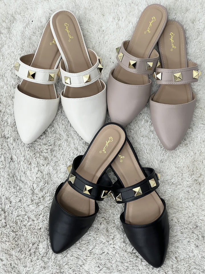 The Studded Mule-3 Colors