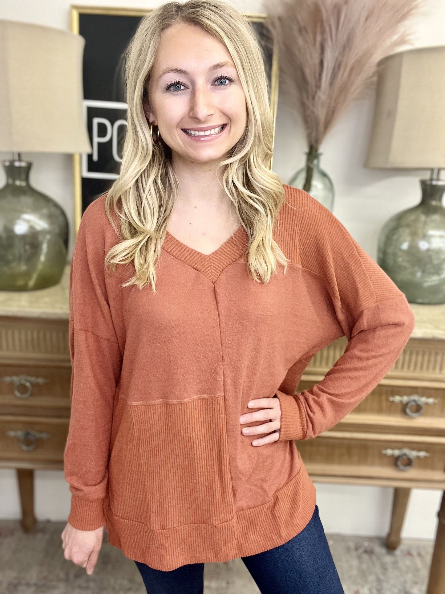 The Cognac Mix It Up Top-All Sizes