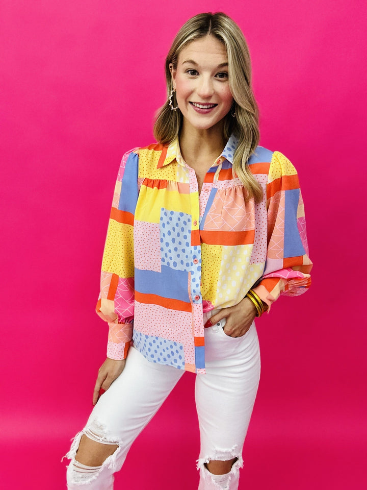 The Patch Printed Top in Yellow