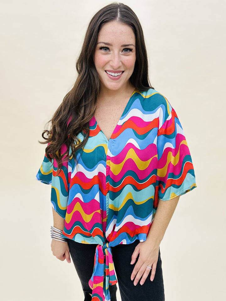 The Dancing Waves Tie Top - AS