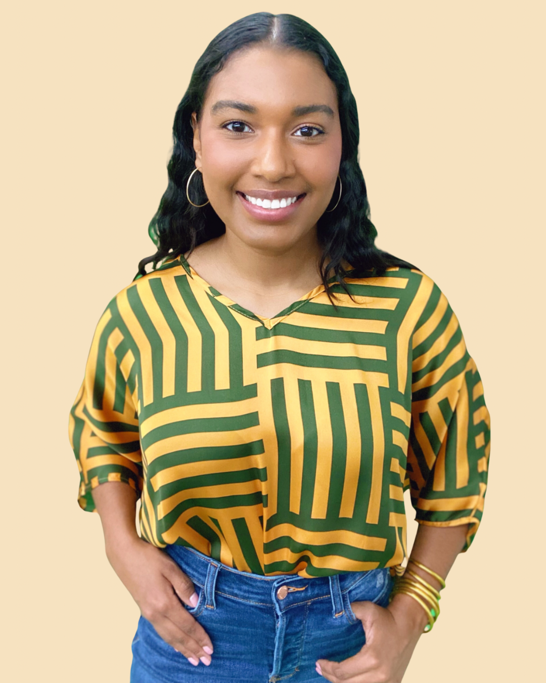 The Baylor Stripe Poncho Top - AS
