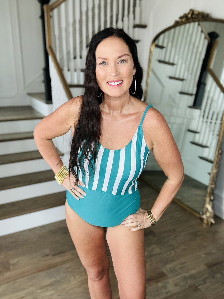 The Striped Solid Swimsuit-3 Colors