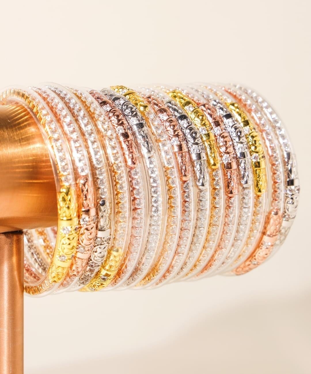 Clear Crystal Three Queens Budha Bangles