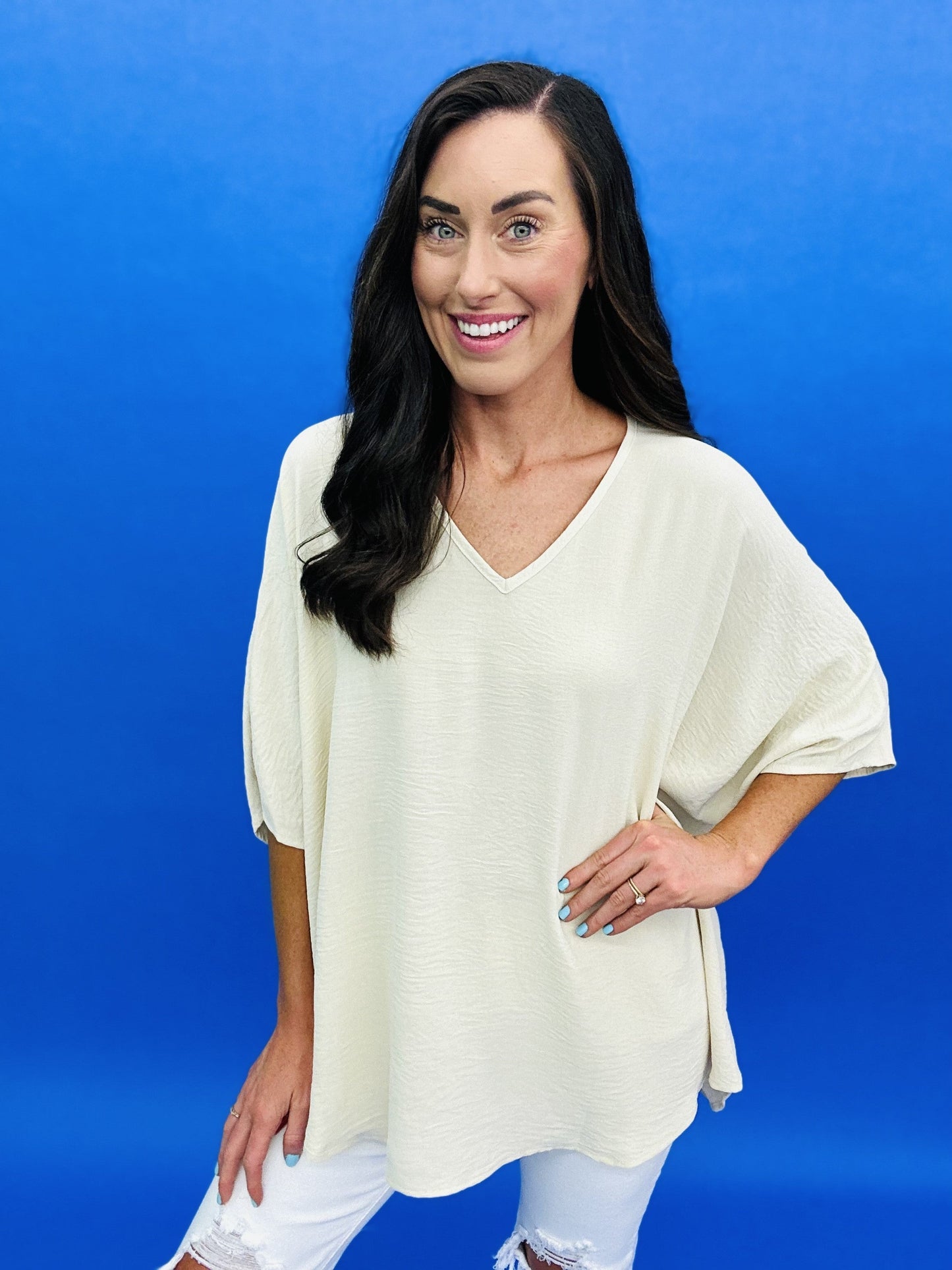 The Solid Airflo Poncho Top - LOTS, AS