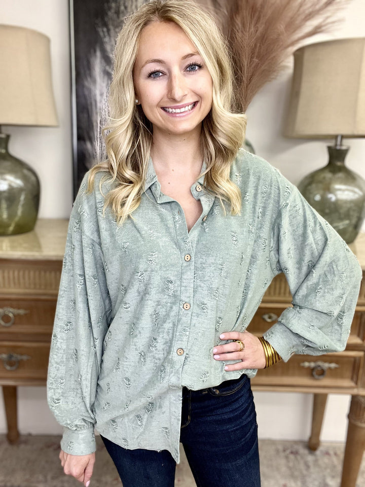 The Textured Sage Top