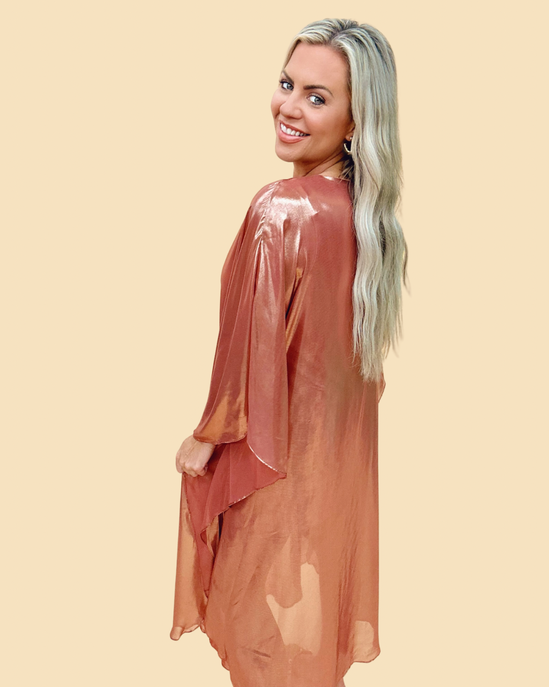 The Terracotta Shimmer Celine Dress - AS