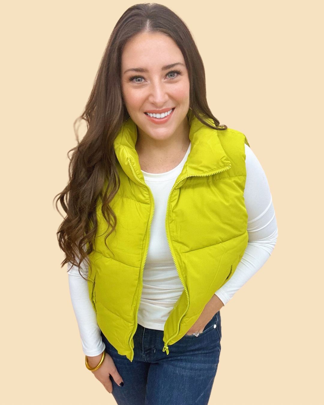 The Puff Vest in Avocado/AS