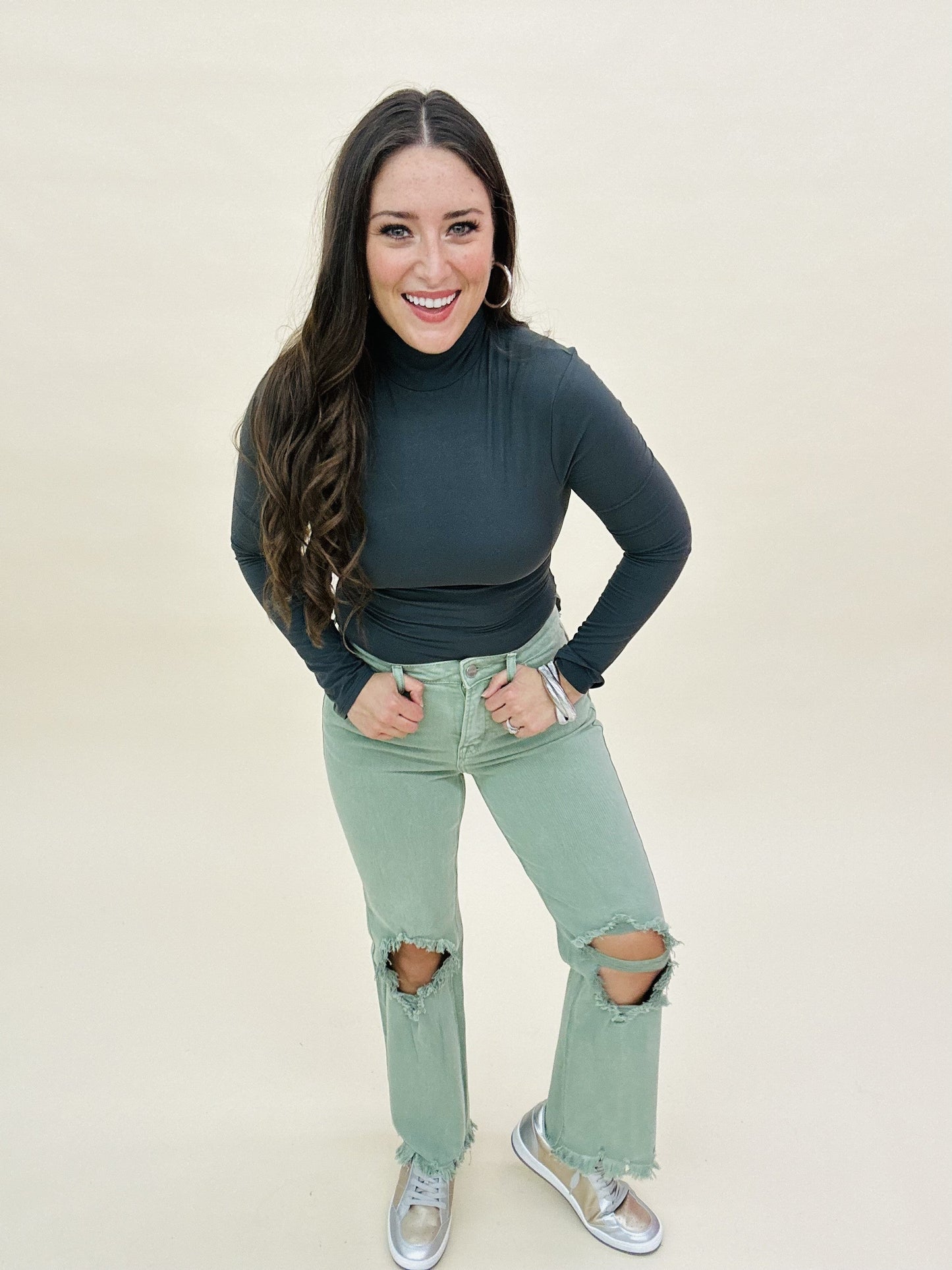 The Risen Straight Jeans in Olive-AS