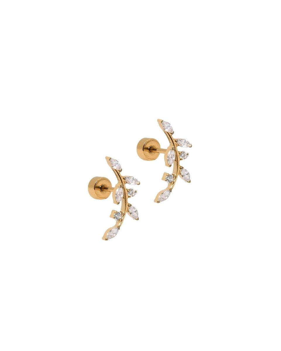 Screwback Stud Earrings - Chloe Climber Gold