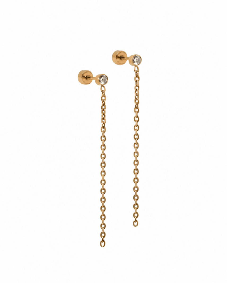Screwback Stud Earrings - Darby Duster Gold