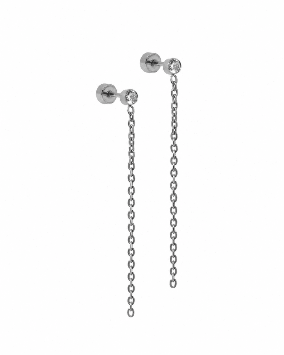 Screwback Stud Earrings - Darby Duster Silver