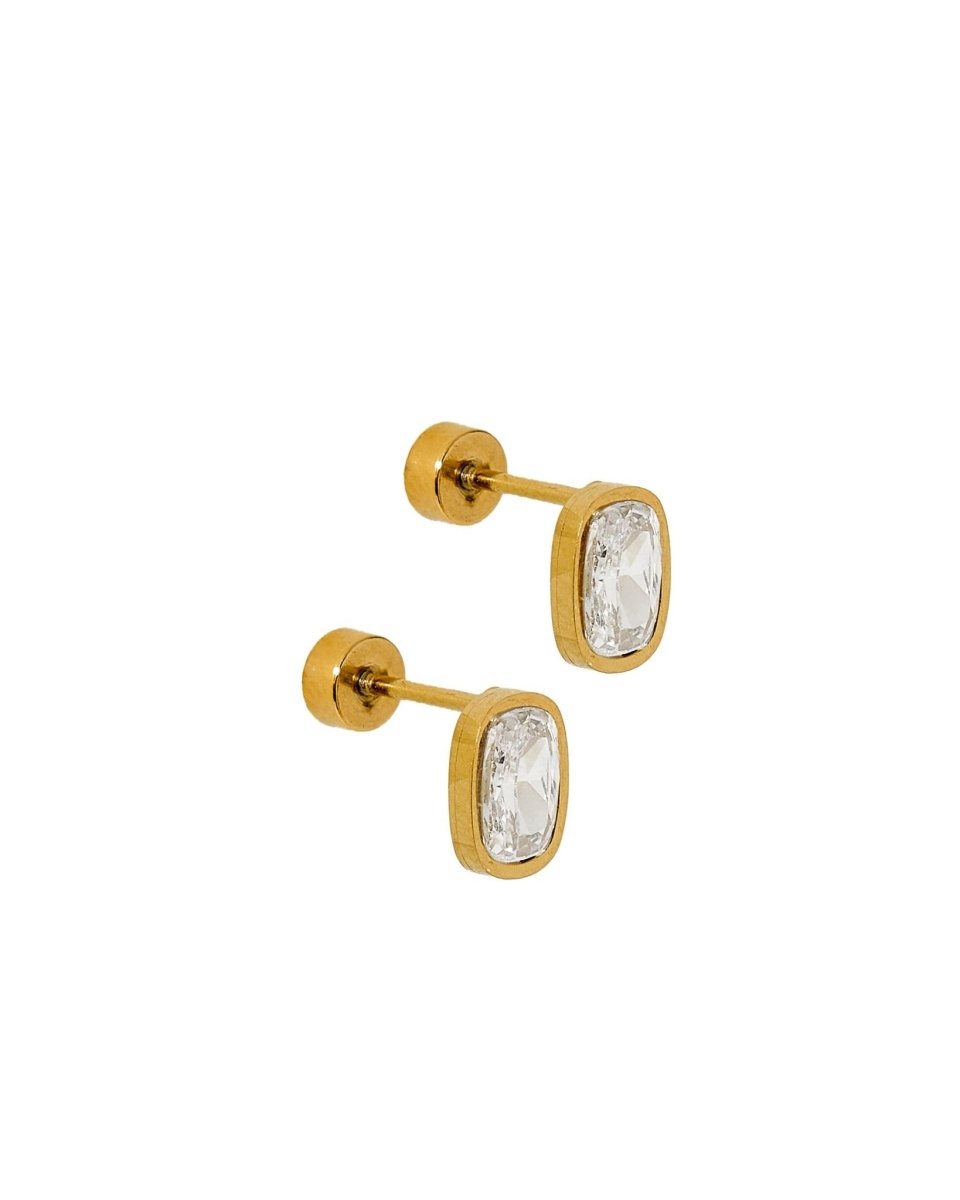 Screwback Stud Earrings - Kay Clear Gold