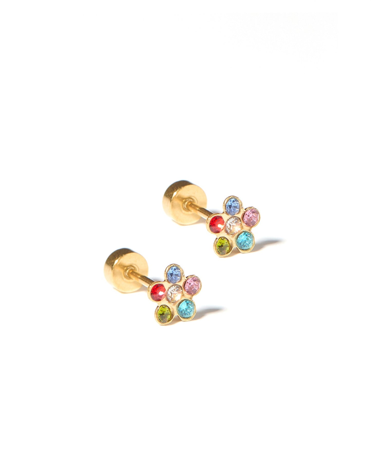 Screwback Stud Earrings - Lyla Flower Multi