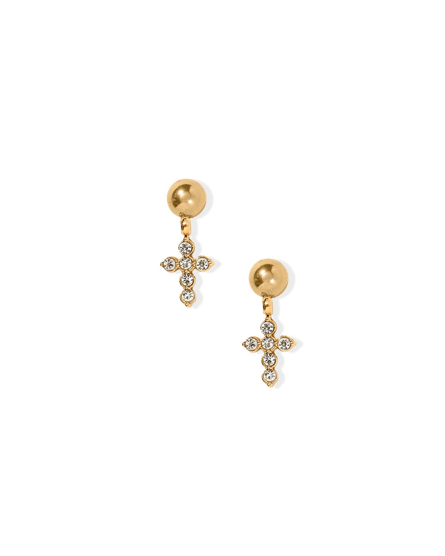 Screwback Stud Earrings - Millie Cross CZ Gold