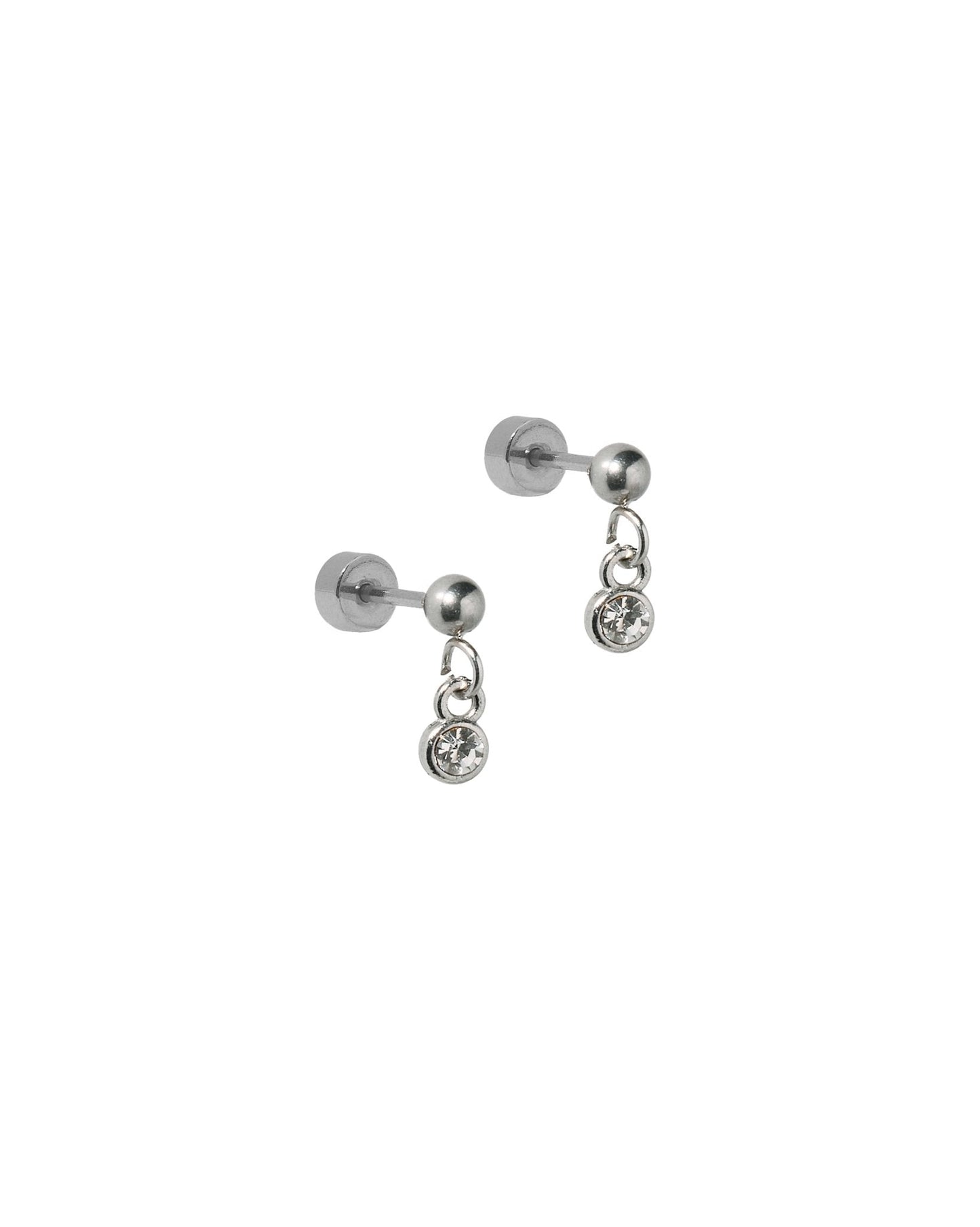 Screwback Stud Earrings - Millie Sparkle CZ Silver